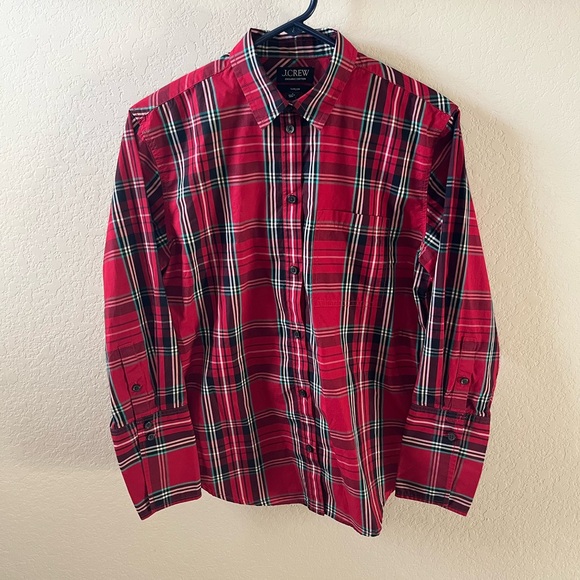 J.Crew Women’s Garcon Classic Shirt Tartan Plaid 100% Organic Cotton Size 4 - Picture 3 of 12